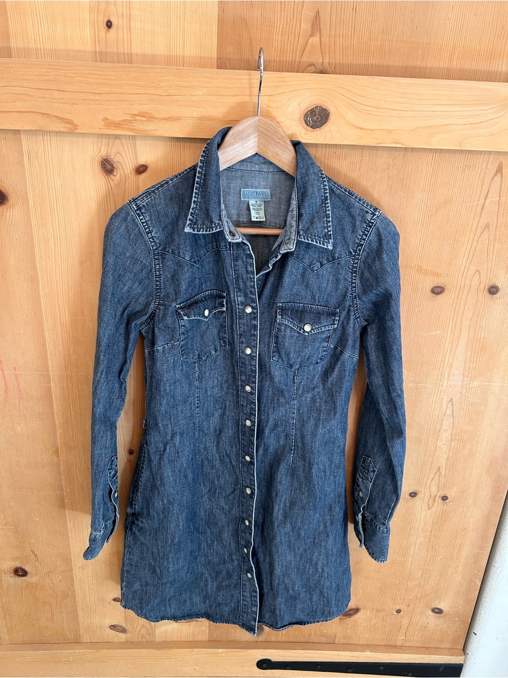 Lucky Brand Dark Denim Long-Sleeve Shirt Dress